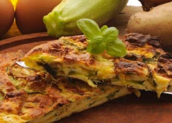 omelette aux courgettes et poireaux